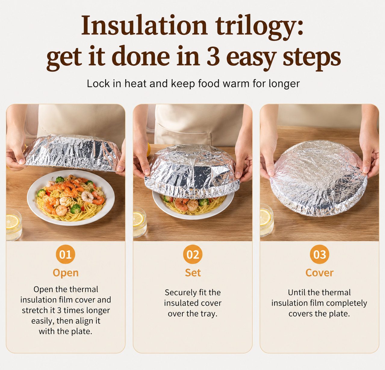 🍲Last Day 70% OFF🔥 Home dining table & food container aluminum foil heat-retaining cover