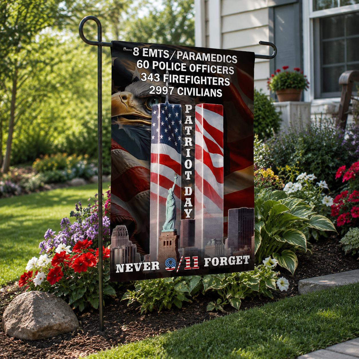 🦅Never Forget 9/11 Patriot Day Eagle American Flag
