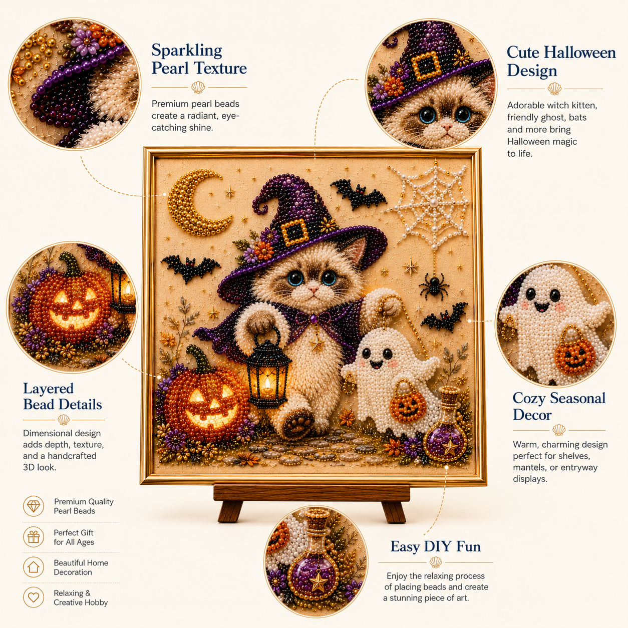 🐈‍⬛🎃DIY Halloween Cat Pearl Bead Painting Kit