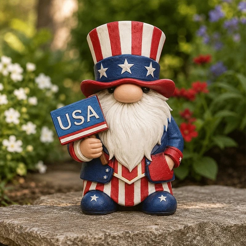 🔥Freedom-Loving Garden Gnome – A Charming Tribute to American Pride