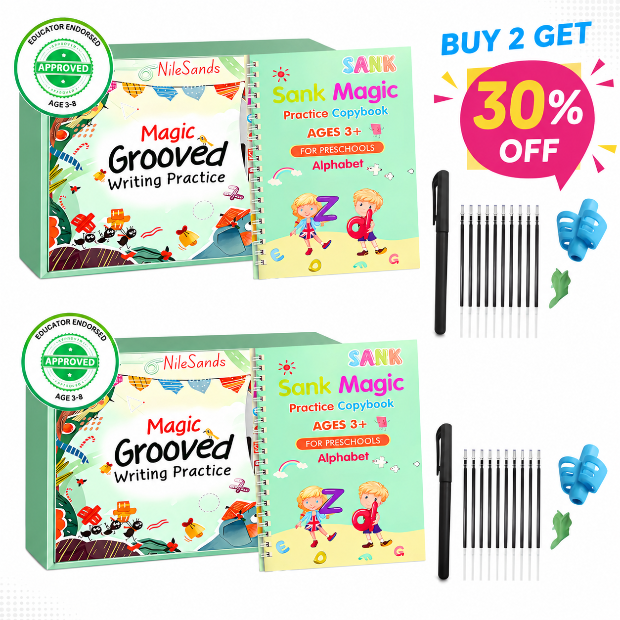 💥LAST DAY SALE 50%OFF💥📚MagicBook | Kids Practice Copybook Set (4Pcs/Set)