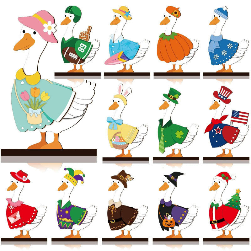 🐾LAST DAY 50% OFF - Interchangeable Seasonal Animal Wooden Decor Set