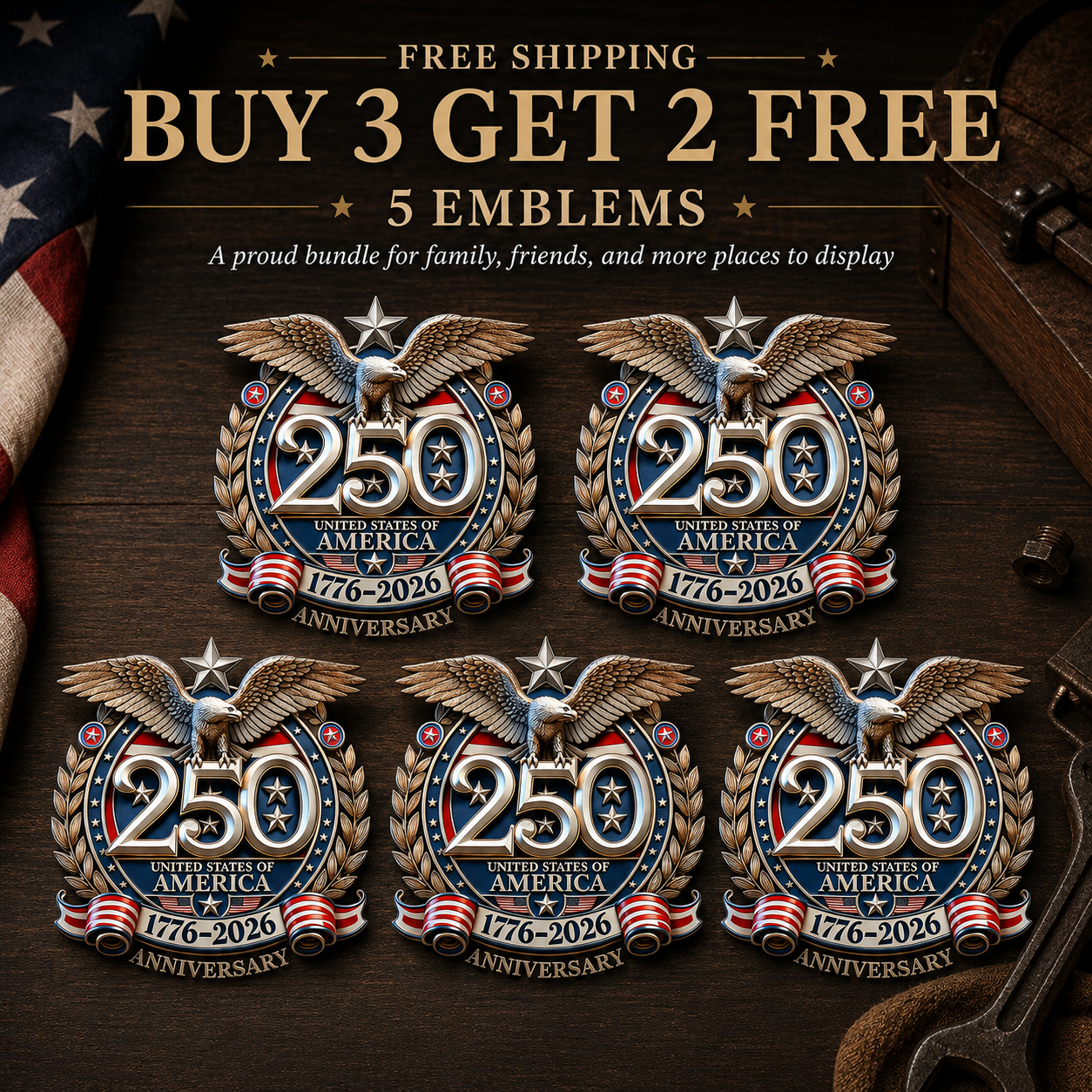 🔥Last Day 50% OFF🔥 - 250th Anniversary USA Eagle Metal Emblem