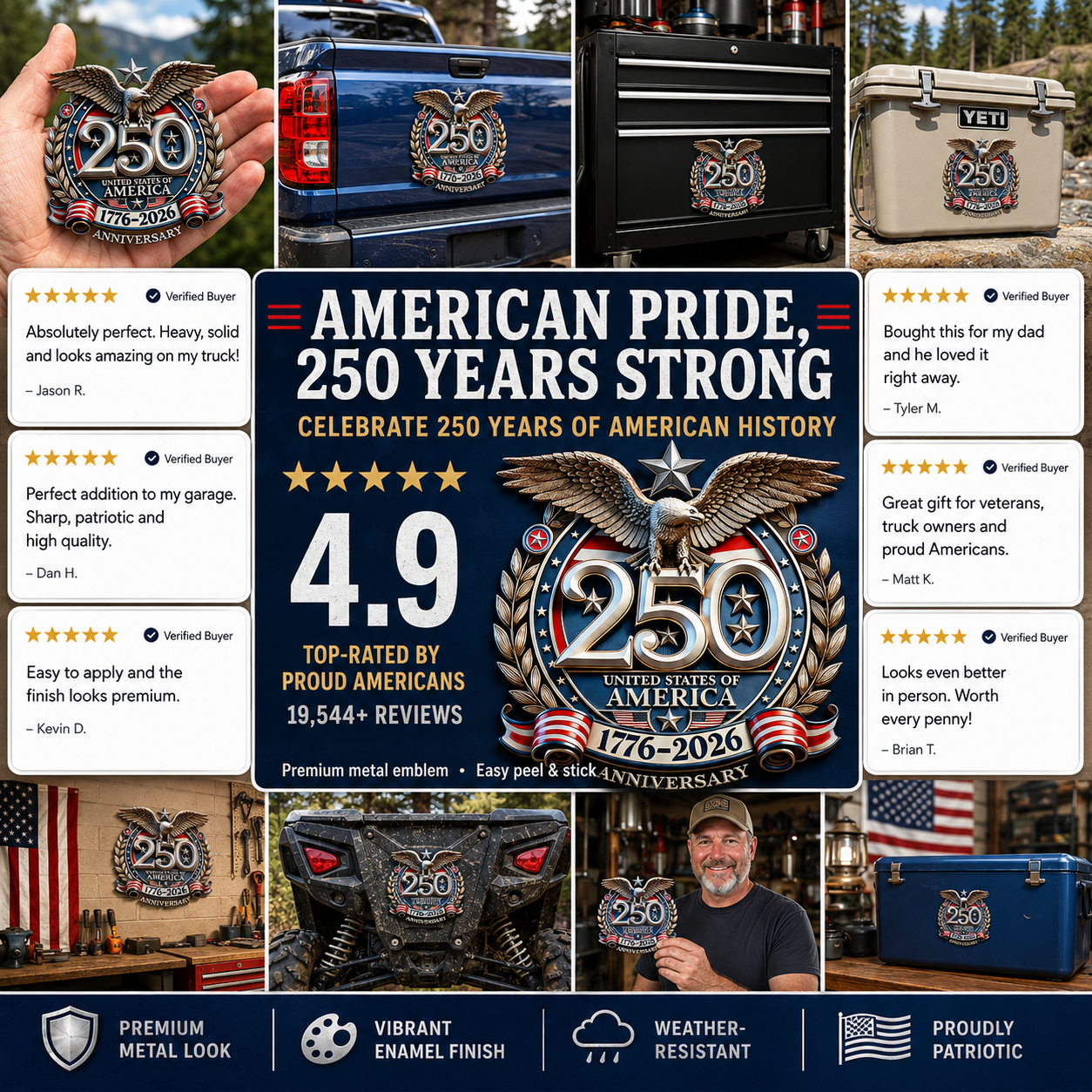 🔥Last Day 50% OFF🔥 - 250th Anniversary USA Eagle Metal Emblem