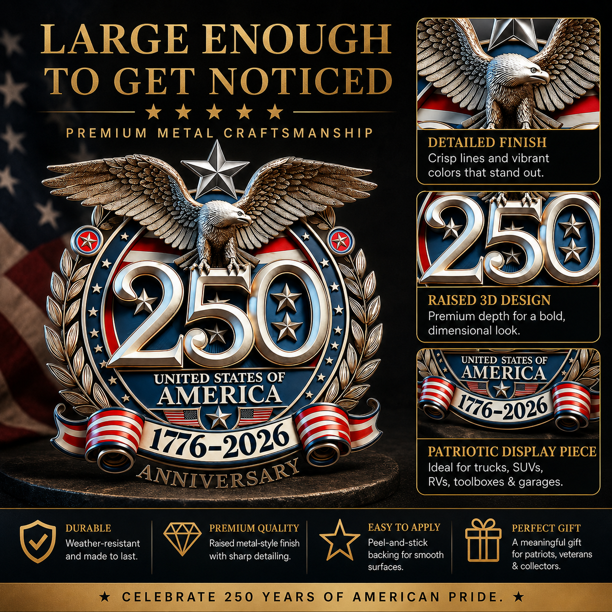 🔥Last Day 50% OFF🔥 - 250th Anniversary USA Eagle Metal Emblem