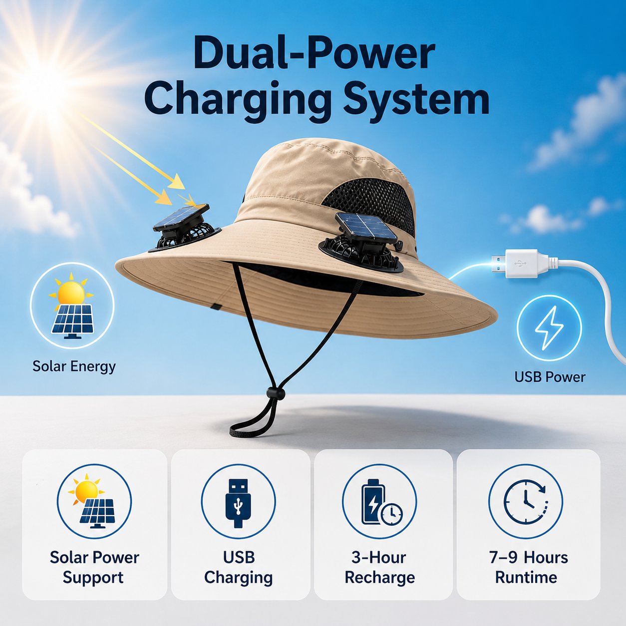 🔥🔥Father's Day Best Sellers ☀️Solar-Powered Outdoor Cooling Fan Hat