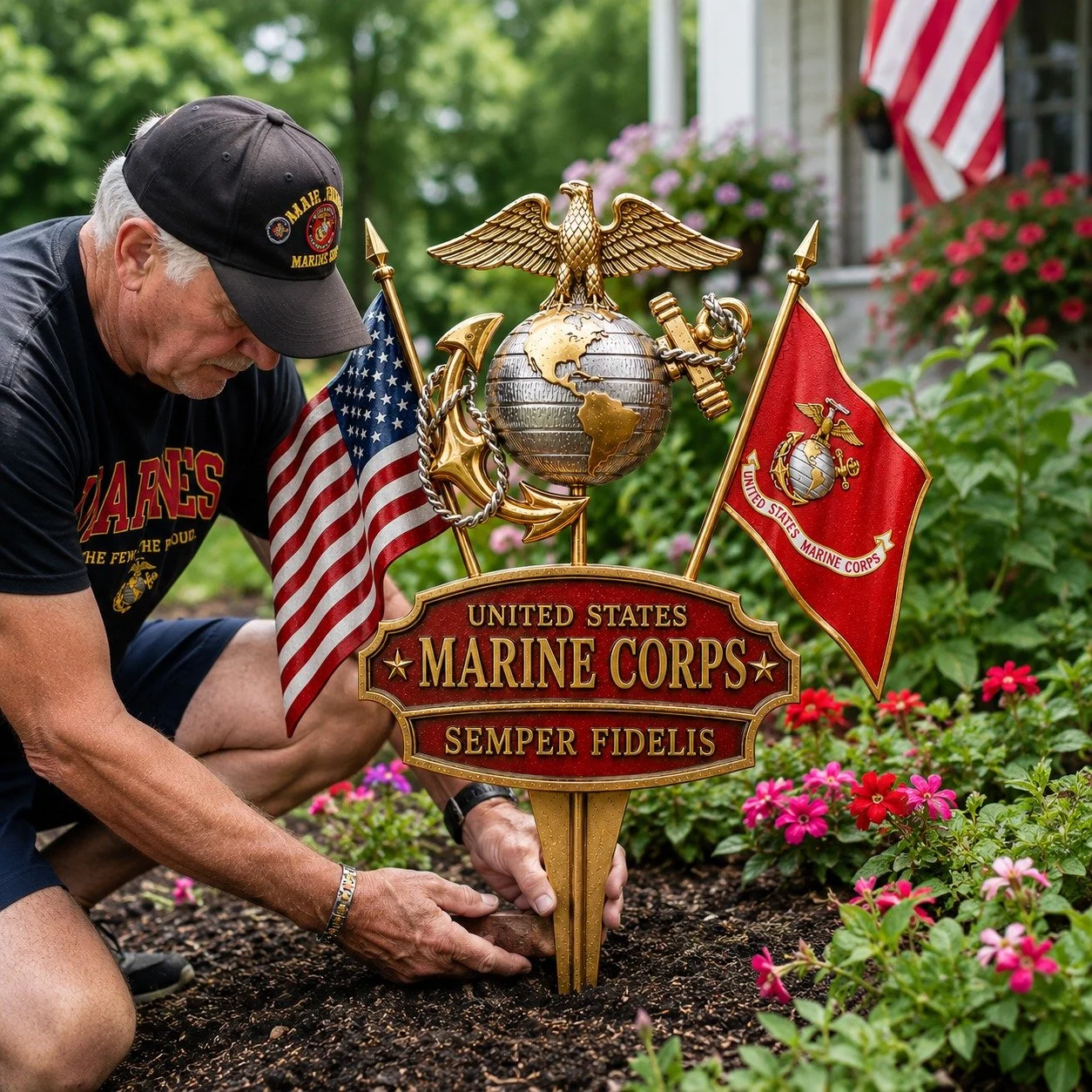 🏆Last Day Promo: 49% OFF 🎖️-US Marine Corps Semper Fidelis Tribute Garden Stake