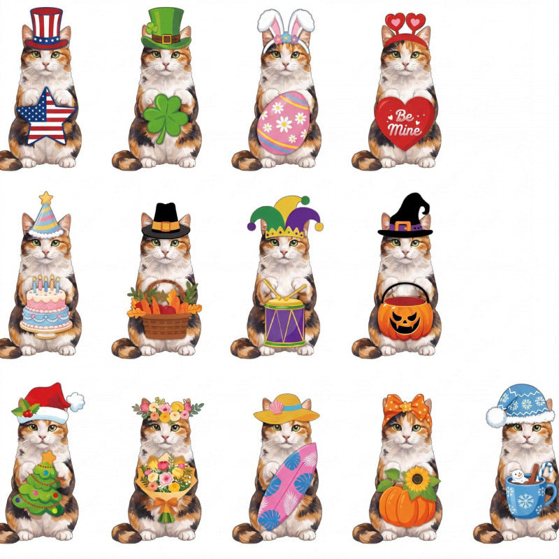 🐾LAST DAY 50% OFF - Interchangeable Seasonal Animal Wooden Decor Set