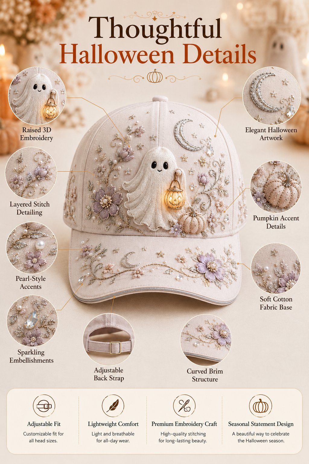 🔥 Limited-time 50% OFF🎃 3D Halloween Embroidery Cap