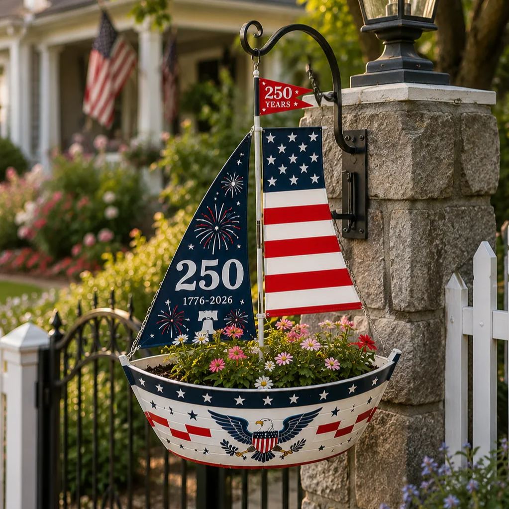 America 250 Freedom Sailboat Planter
