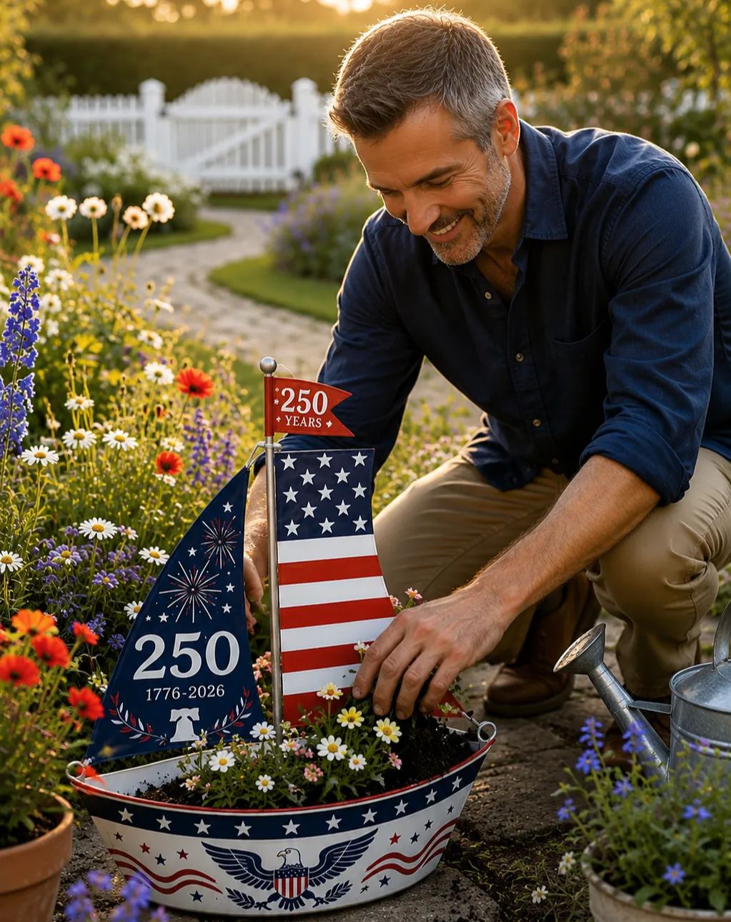 America 250 Freedom Sailboat Planter