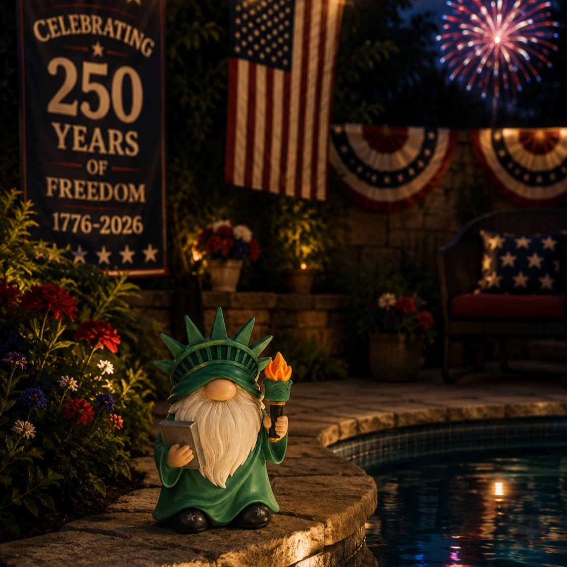 🔥Freedom-Loving Garden Gnome – A Charming Tribute to American Pride
