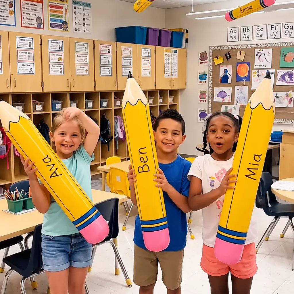 🎈 ✏️Back to School Classroom Decoration- Giant Inflatable Pencil Balloons Set for First Day Party & Photo Props