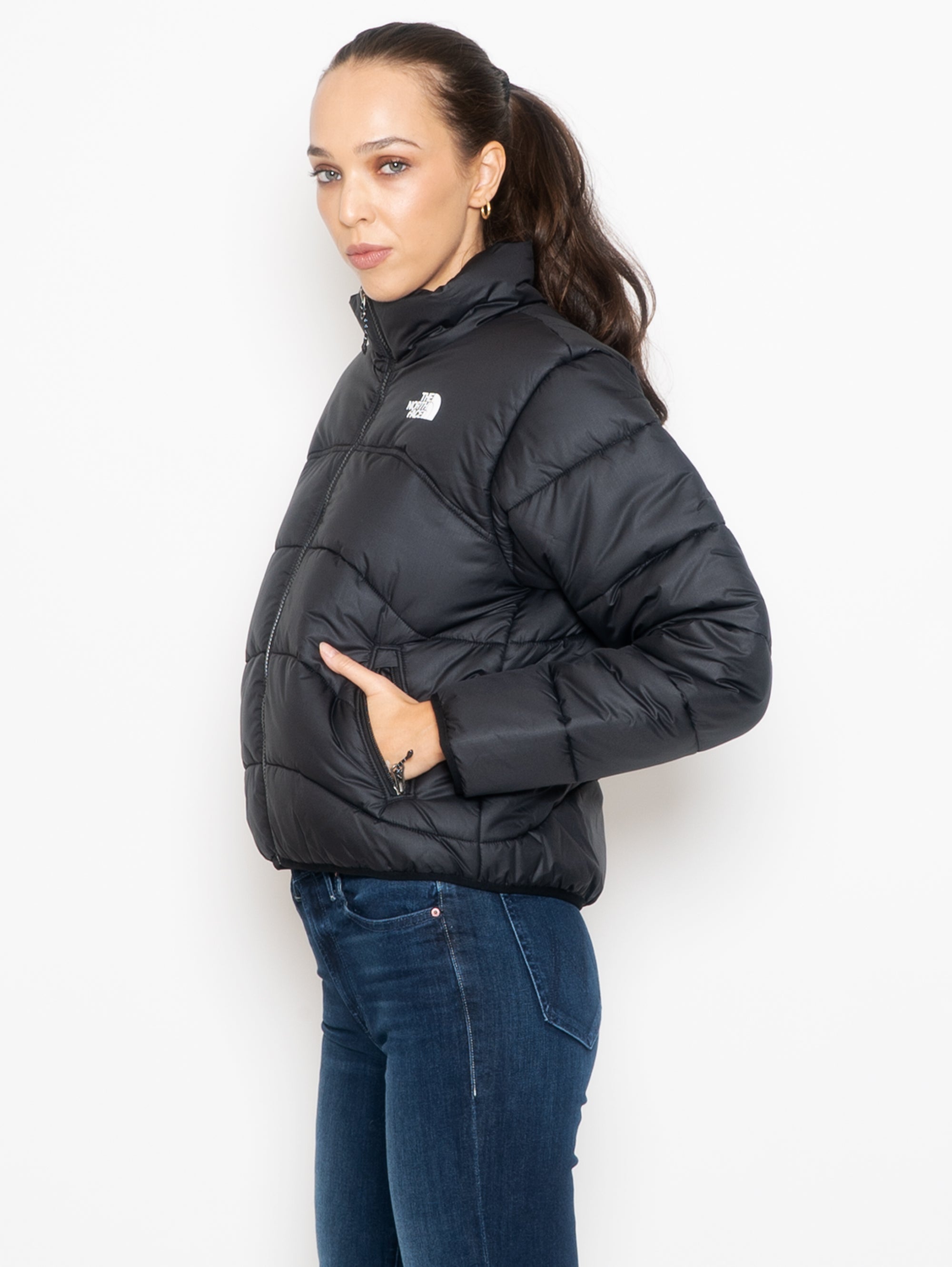 Short Relaxed Fit Black Down Jacket