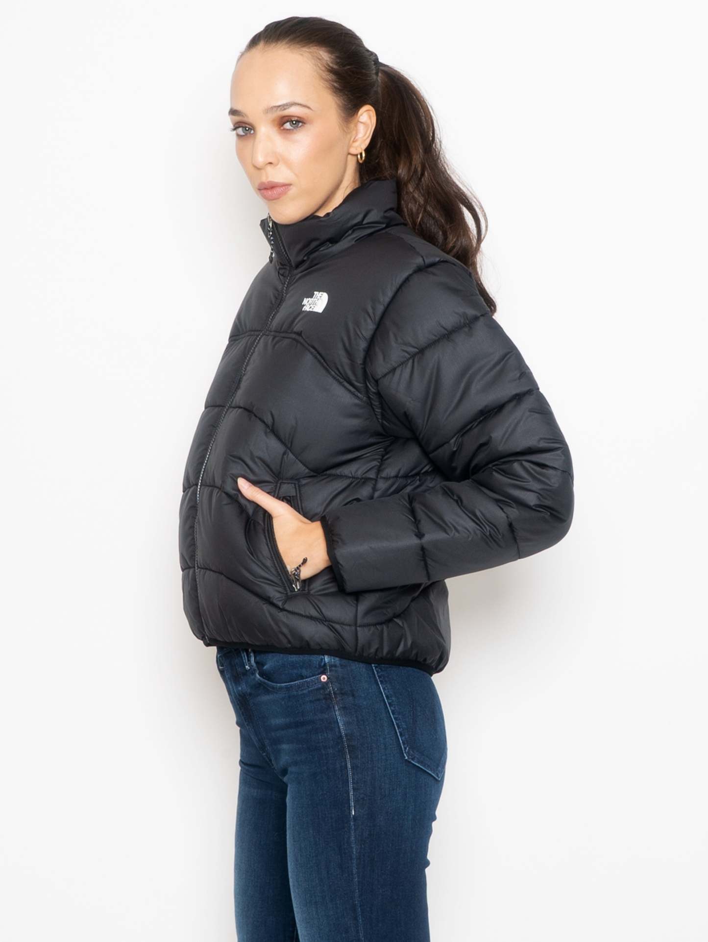 Short Relaxed Fit Black Down Jacket