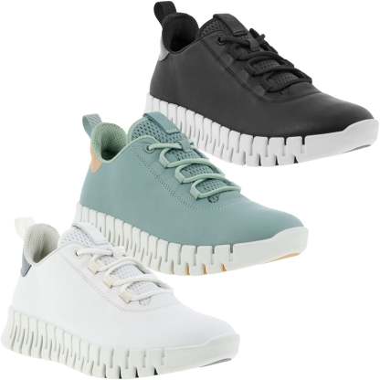 ECthtCO Womens Gruuv Leather Elastic Laces Trainers