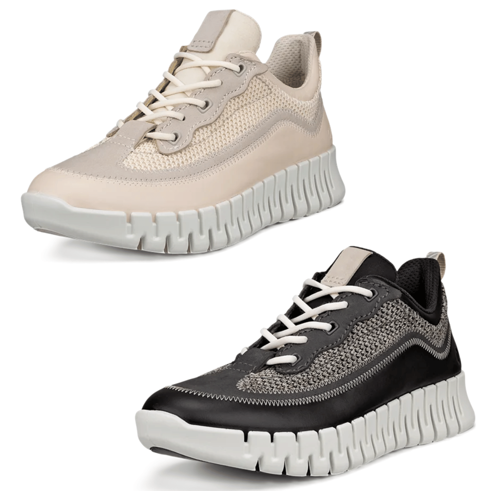 ECthtCO Womens Gruuv Leather & Textile Trainers