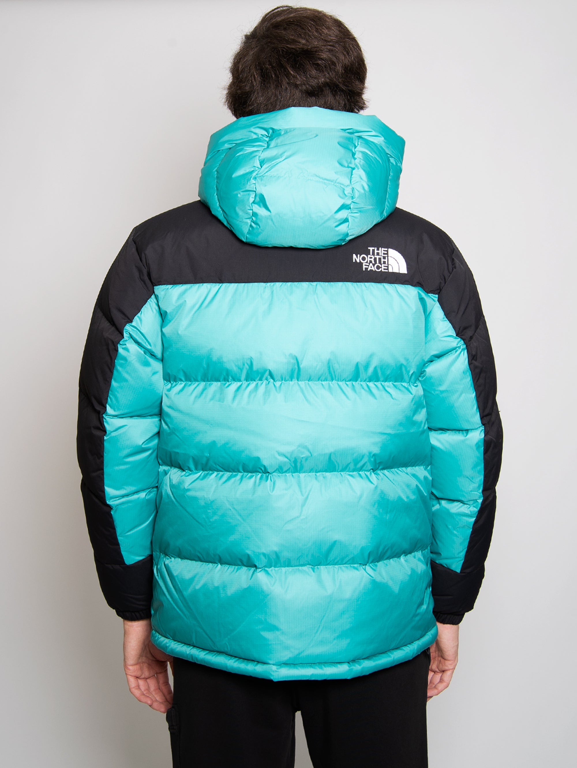 Color Block Down Jacket Green / Black