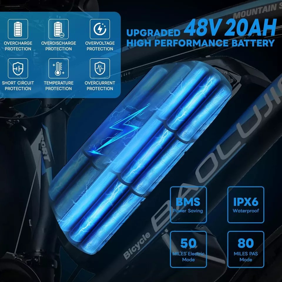 🚴‍♂️💨[2000W 48V]Dual motor adult wide tire electric bicycle🌟
