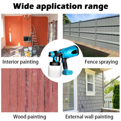 Why Choose?  - No air pump required  - Plug and play free control spraying  - 3 different spray modes, horizontal, vertical and circular, suitable for any painting project  - Adjustable flow rate and spray angle, can spray to places that the roller can