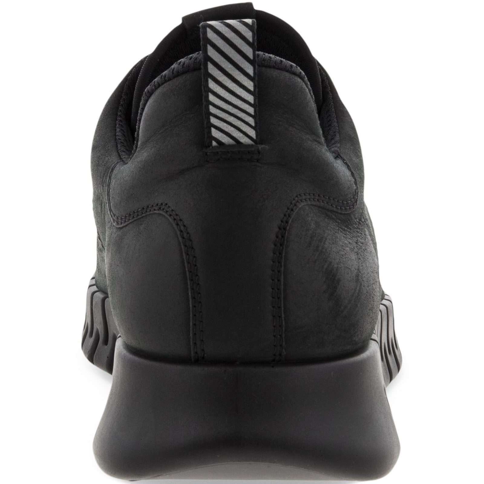 ECthtCO Mens Gruuv Leather Elastic Laces Trainers