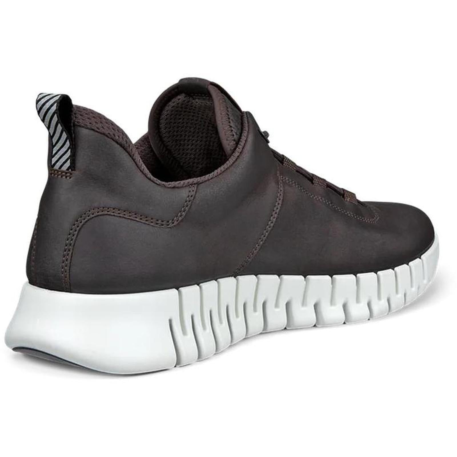 ECthtCO Mens Gruuv Leather Elastic Laces Trainers