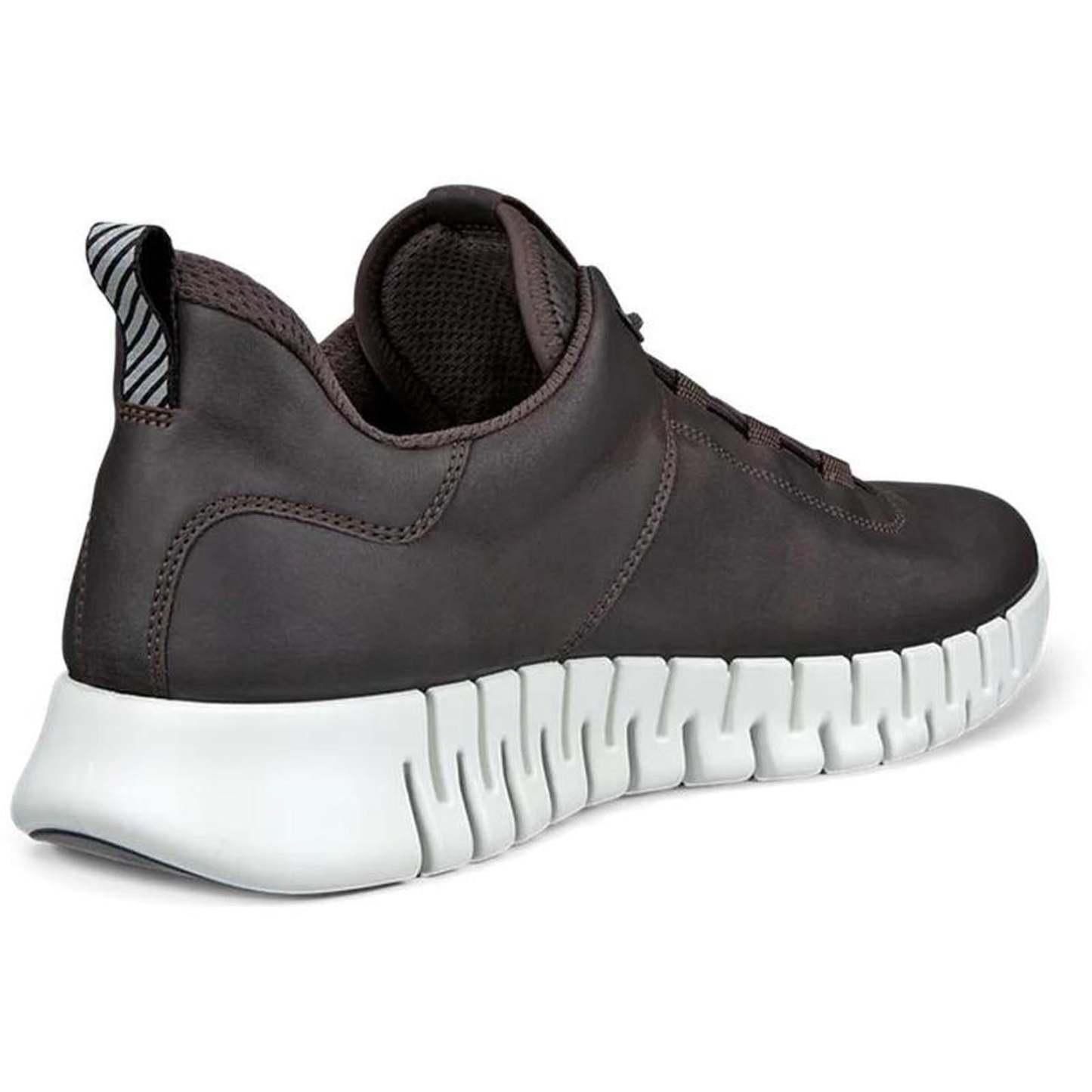 ECthtCO Mens Gruuv Leather Elastic Laces Trainers