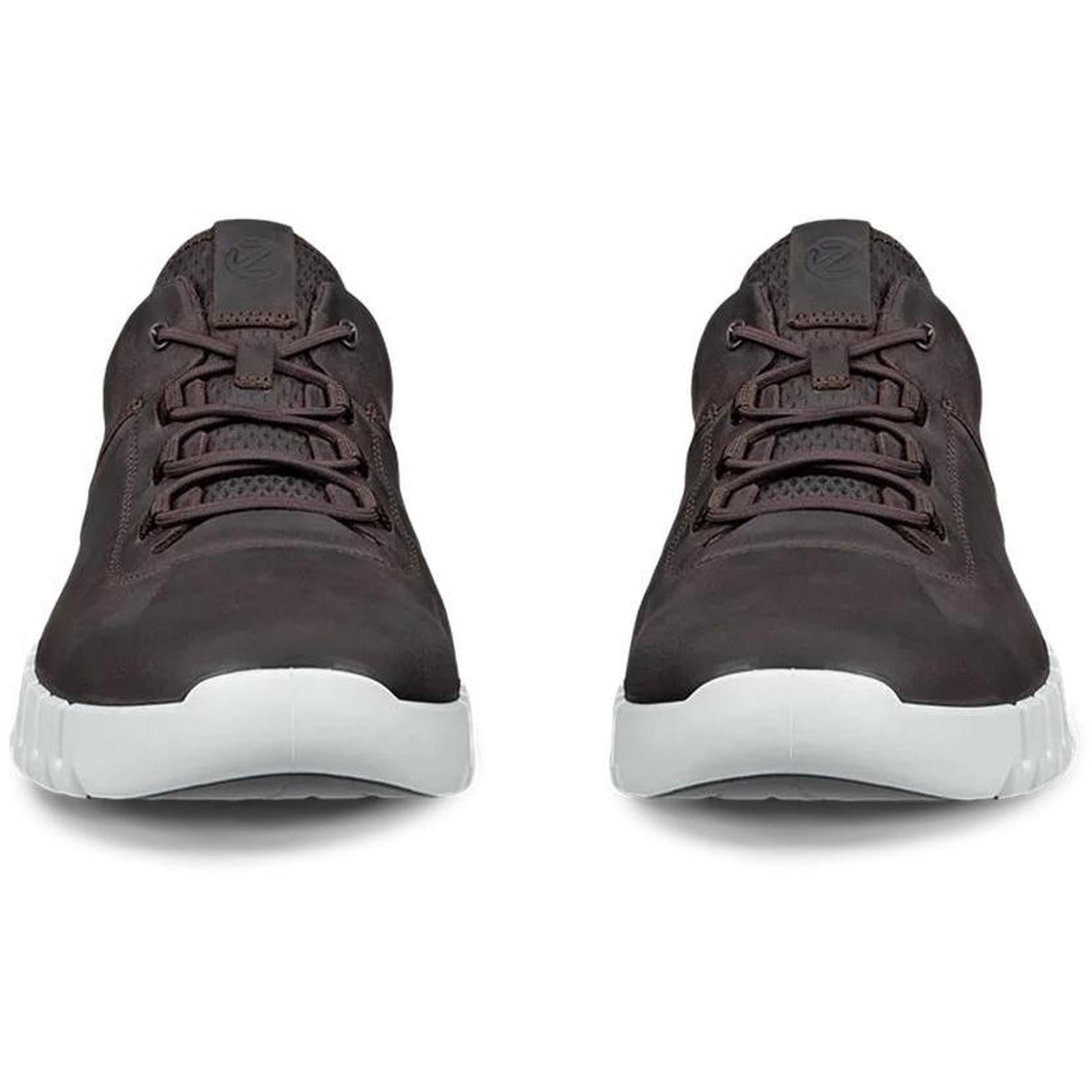 ECthtCO Mens Gruuv Leather Elastic Laces Trainers