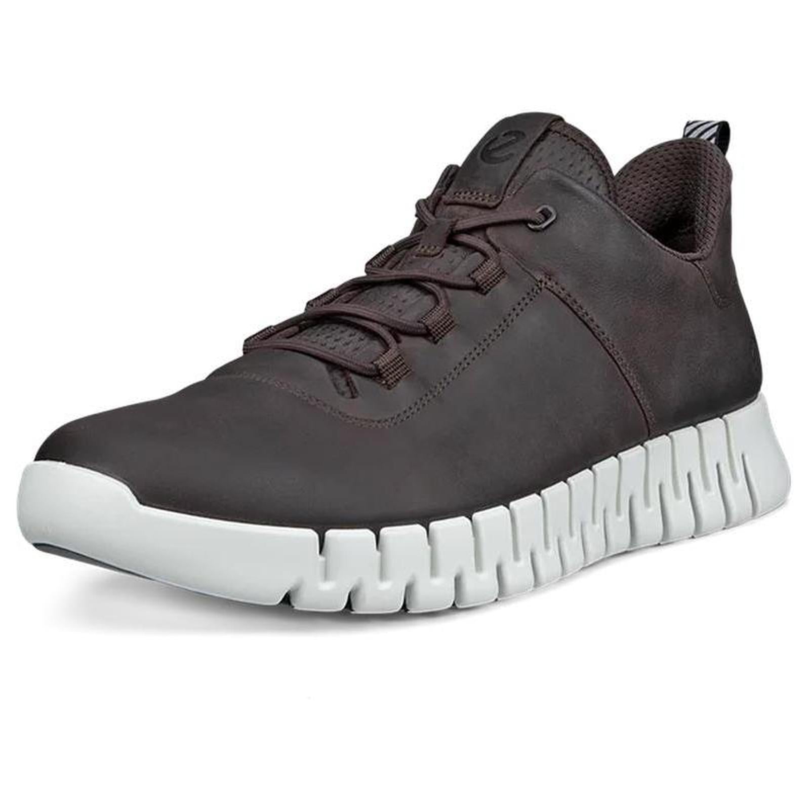 ECthtCO Mens Gruuv Leather Elastic Laces Trainers