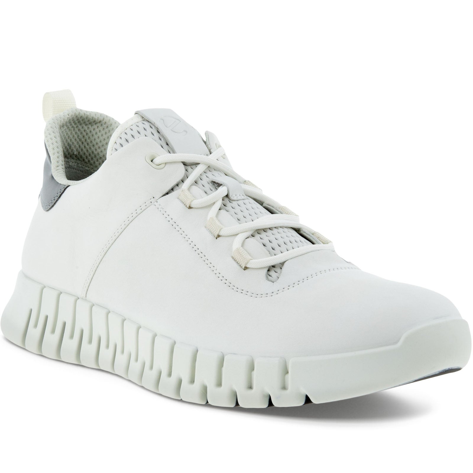 ECthtCO Mens Gruuv Leather Elastic Laces Trainers