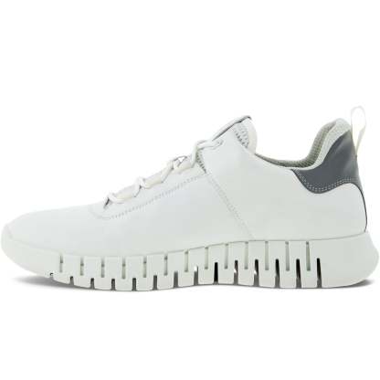 ECthtCO Mens Gruuv Leather Elastic Laces Trainers