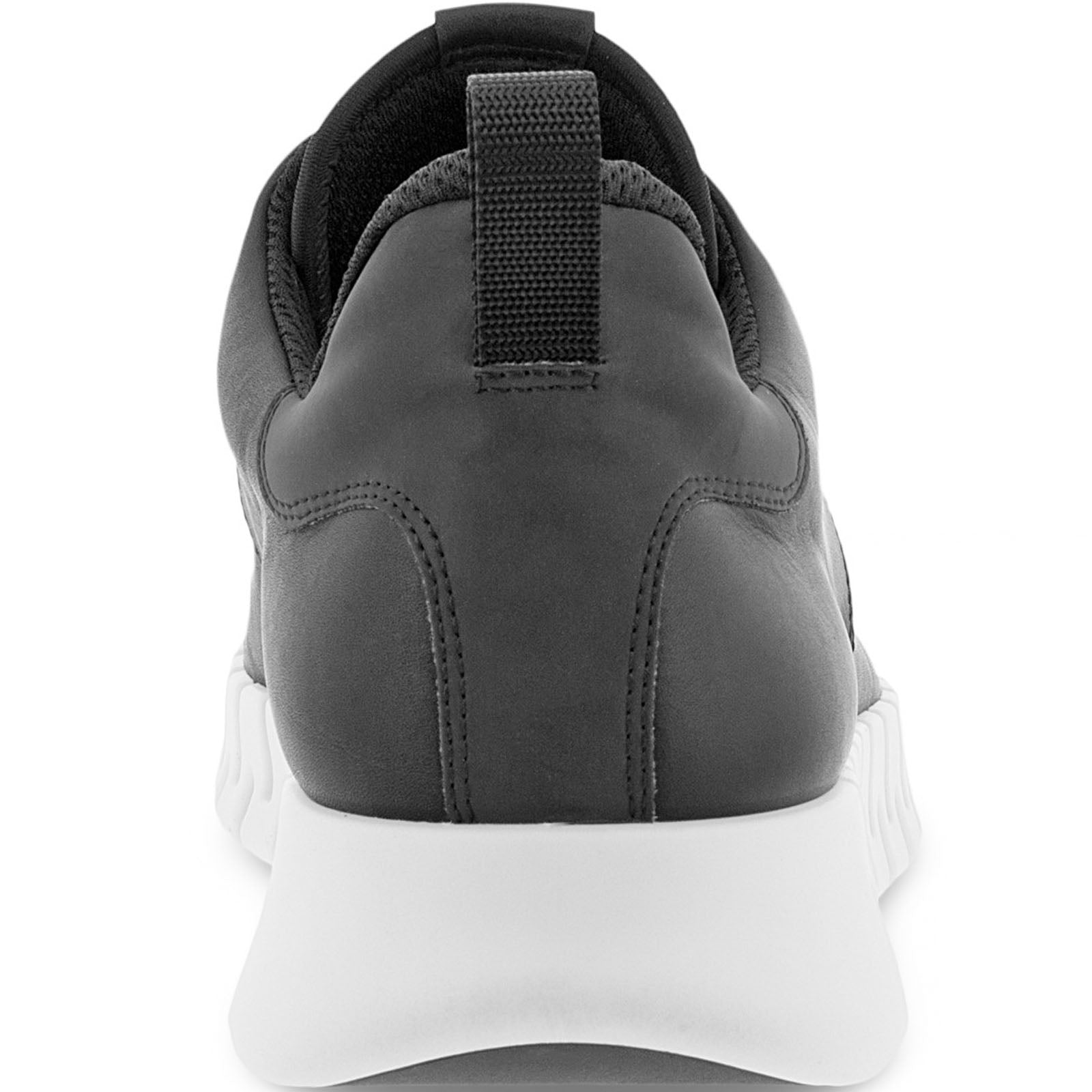 ECthtCO Mens Gruuv Leather Elastic Laces Trainers