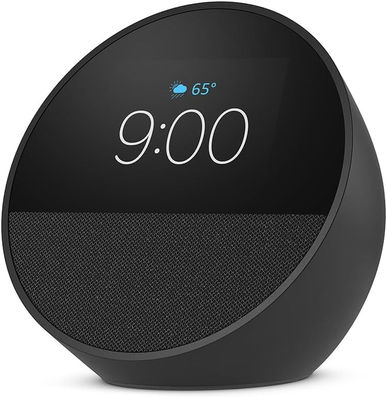 Amazon Echo Spot (newest model), Great for nightstands, offices and ki