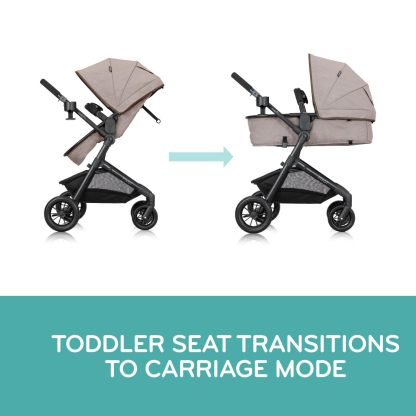 Evenflo Pivot Modular Travel System with LiteMax Infant Car Seat with Anti-Rebound Bar (Casual Gray)
