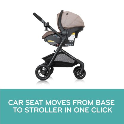 Evenflo Pivot Modular Travel System with LiteMax Infant Car Seat with Anti-Rebound Bar (Casual Gray)