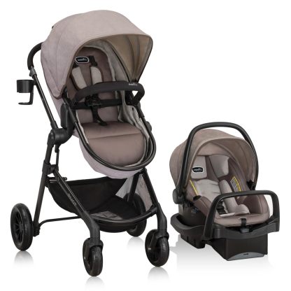 Evenflo Pivot Modular Travel System with LiteMax Infant Car Seat with Anti-Rebound Bar (Casual Gray)