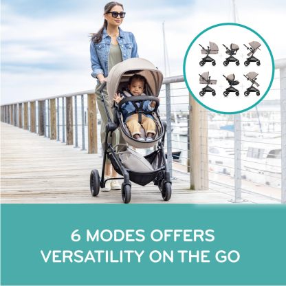 Evenflo Pivot Modular Travel System with LiteMax Infant Car Seat with Anti-Rebound Bar (Casual Gray)