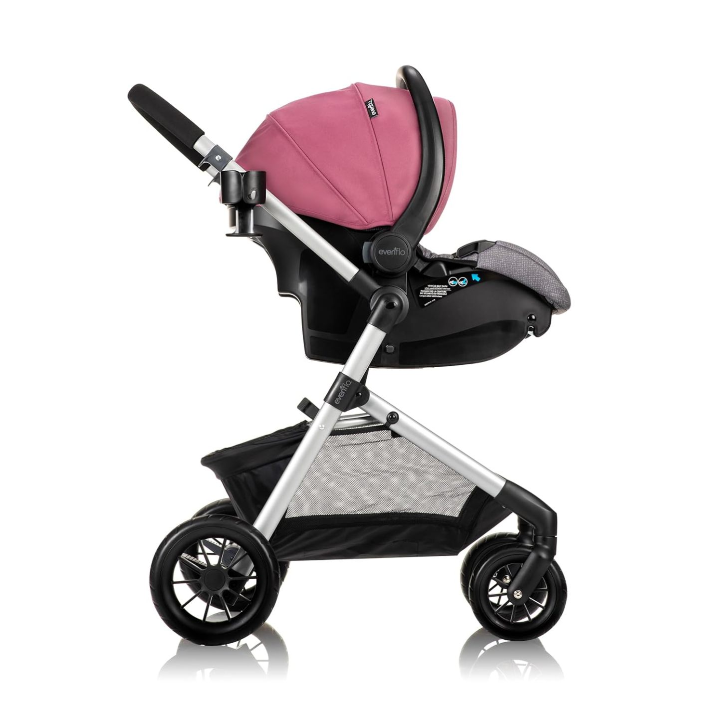 Evenflo Pivot Modular Travel System with LiteMax Infant Car Seat with Anti-Rebound Bar (Casual Gray)