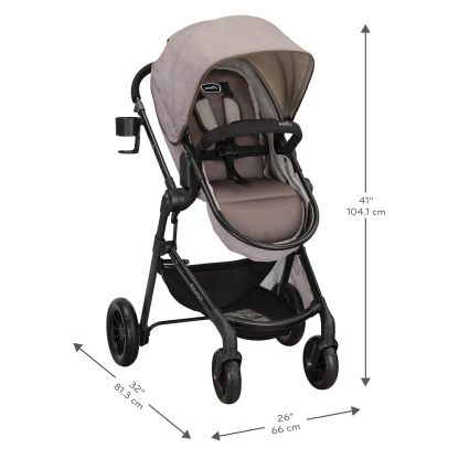Evenflo Pivot Modular Travel System with LiteMax Infant Car Seat with Anti-Rebound Bar (Casual Gray)