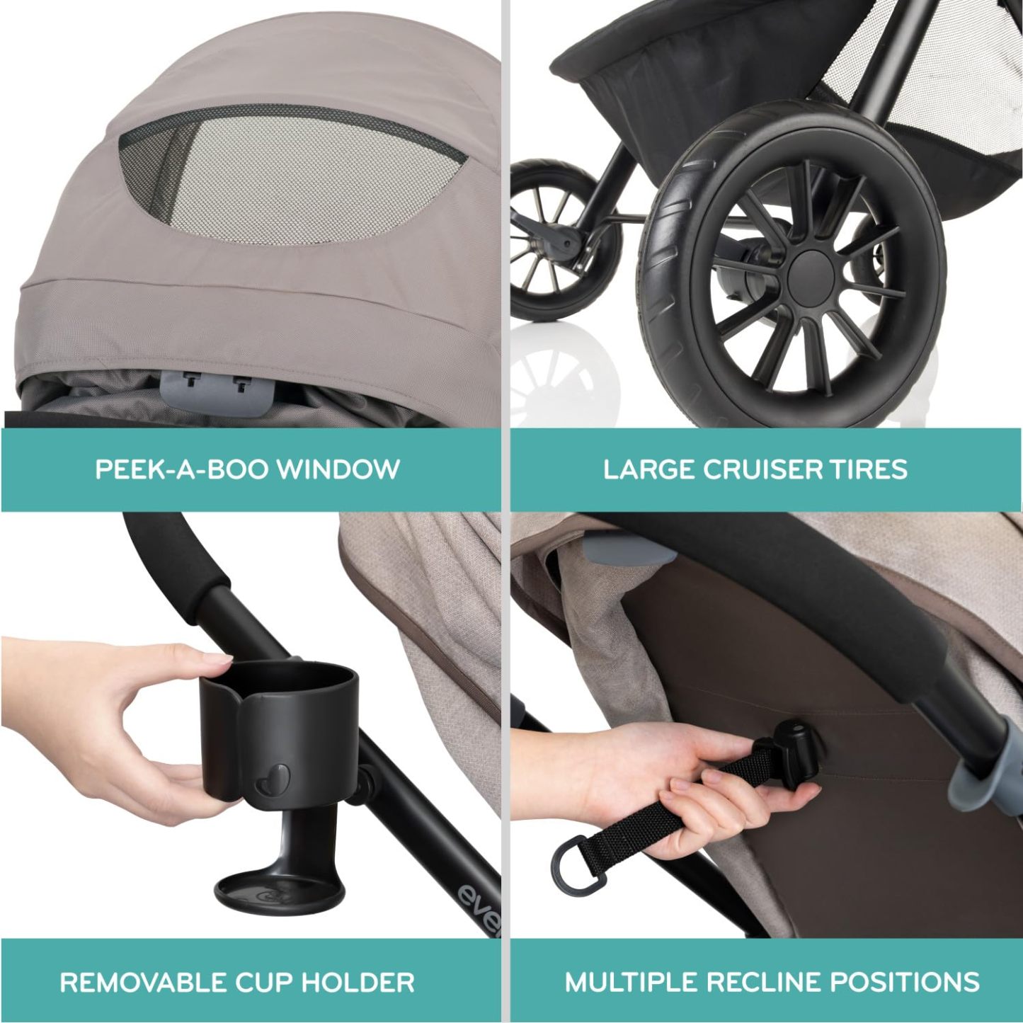 Evenflo Pivot Modular Travel System with LiteMax Infant Car Seat with Anti-Rebound Bar (Casual Gray)