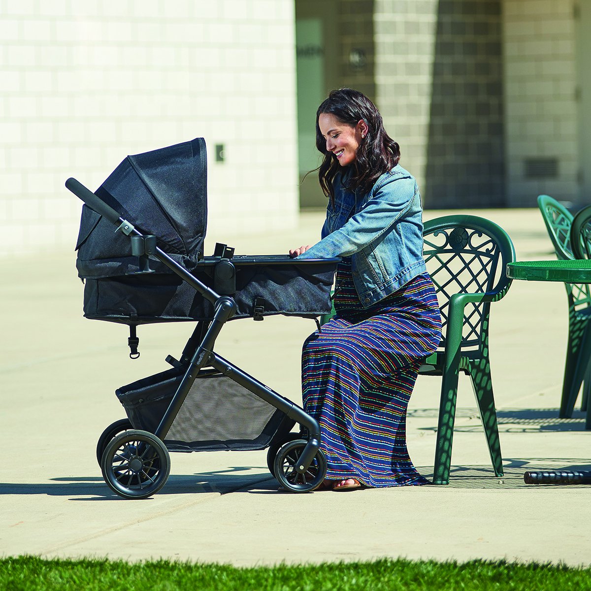 Evenflo Pivot Modular Travel System with LiteMax Infant Car Seat with Anti-Rebound Bar (Casual Gray)