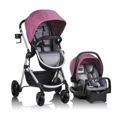 Evenflo Pivot Modular Travel System with LiteMax Infant Car Seat with Anti-Rebound Bar (Casual Gray)