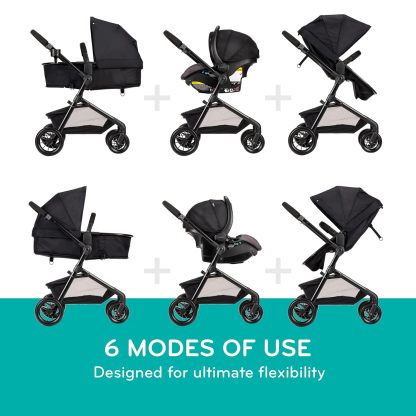 Evenflo Pivot Modular Travel System with LiteMax Infant Car Seat with Anti-Rebound Bar (Casual Gray)