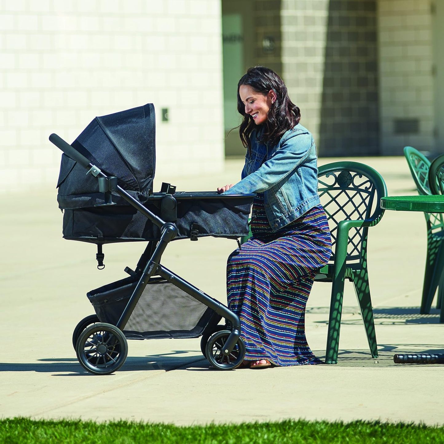 Evenflo Pivot Modular Travel System with LiteMax Infant Car Seat with Anti-Rebound Bar (Casual Gray)