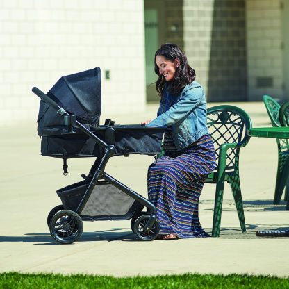 Evenflo Pivot Modular Travel System with LiteMax Infant Car Seat with Anti-Rebound Bar (Casual Gray)