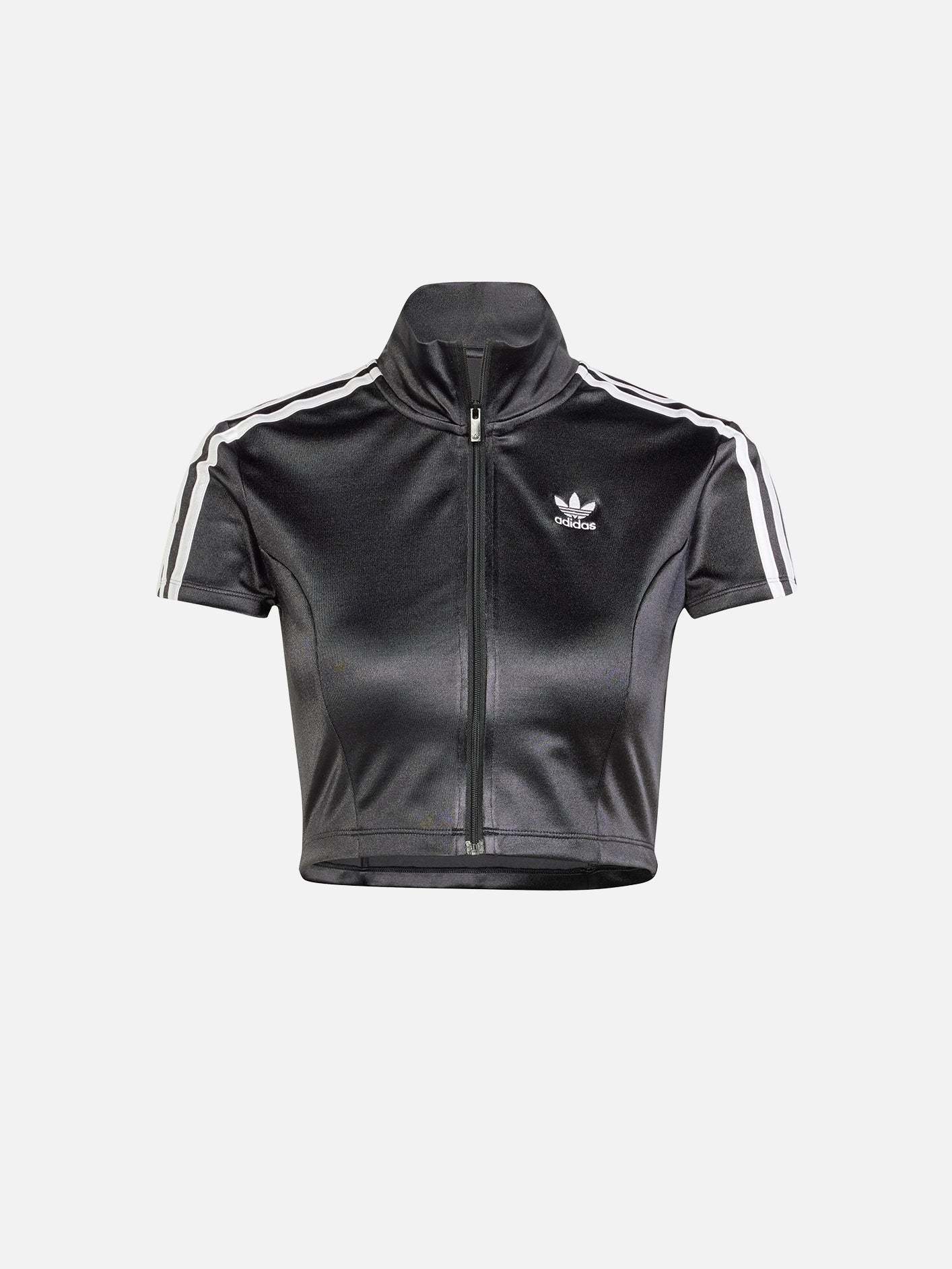Short Sleeve Track Top - Black