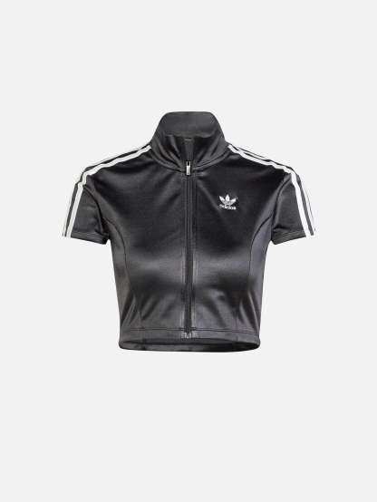 Short Sleeve Track Top - Black