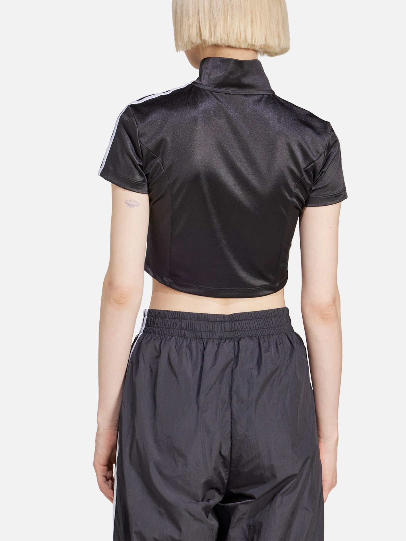 Short Sleeve Track Top - Black