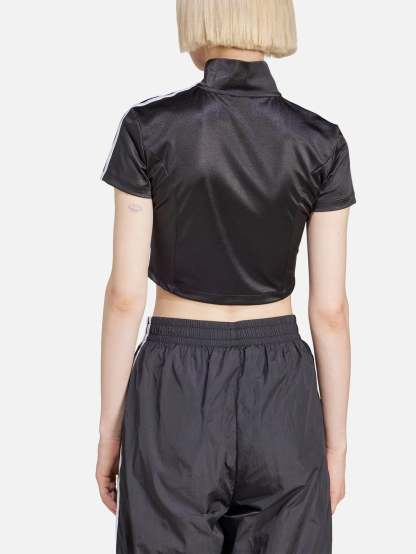 Short Sleeve Track Top - Black