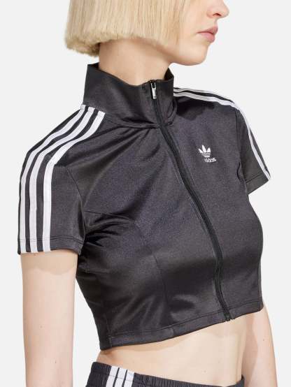 Short Sleeve Track Top - Black